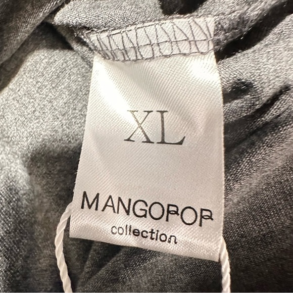 MangoPop Turtle Neck Long Sleeve Bodysuit Top Heather Grey Size XL - Picture 11 of 11